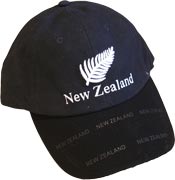 Classic Black Cap with white fern on the front