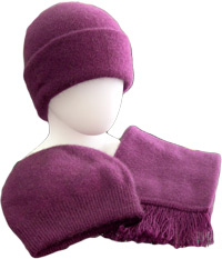 Purple Coloured Beanies and Scarf